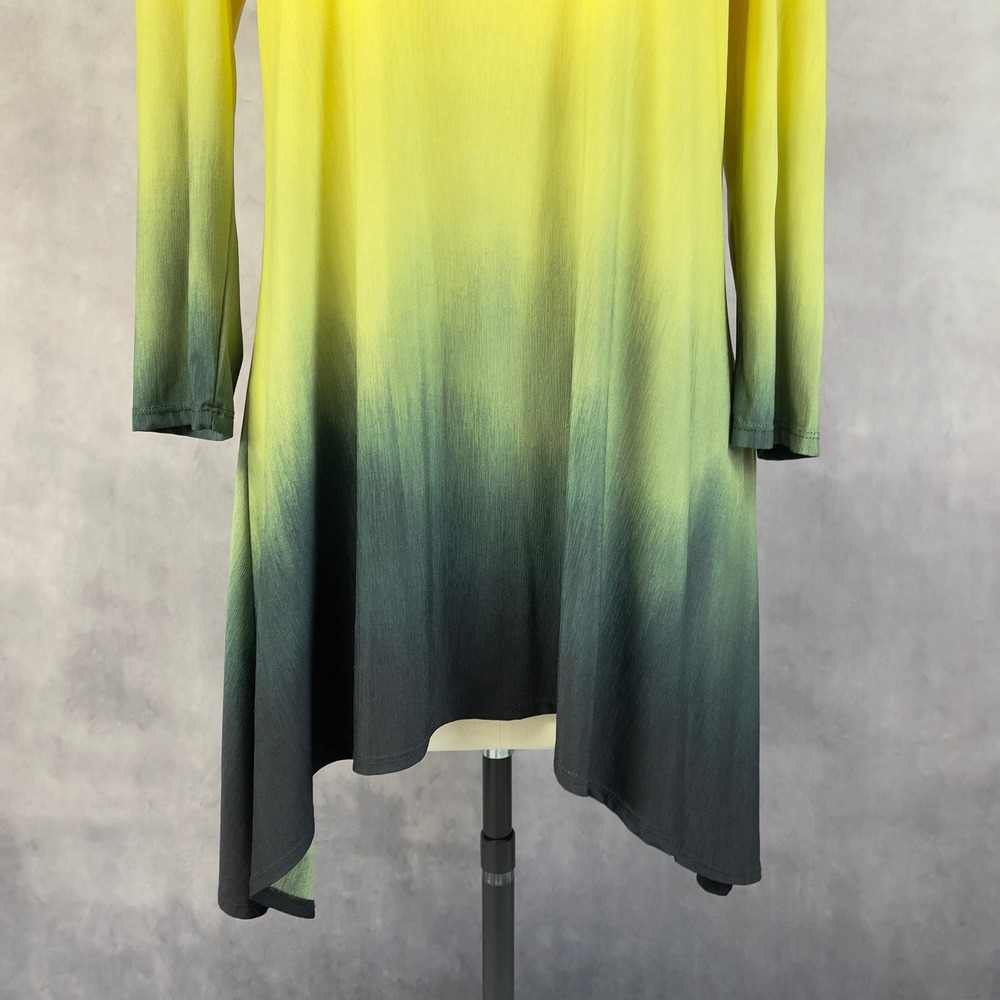 Clara Sun Woo Womens Asymmetrical Tunic Top Medium Ombre Cold Shoulder Artsy - Picture 5 of 12